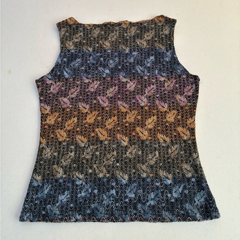 Vintage 90’s Multicolour Tapestry Woven Fitted Top - Picture 2 of 6
